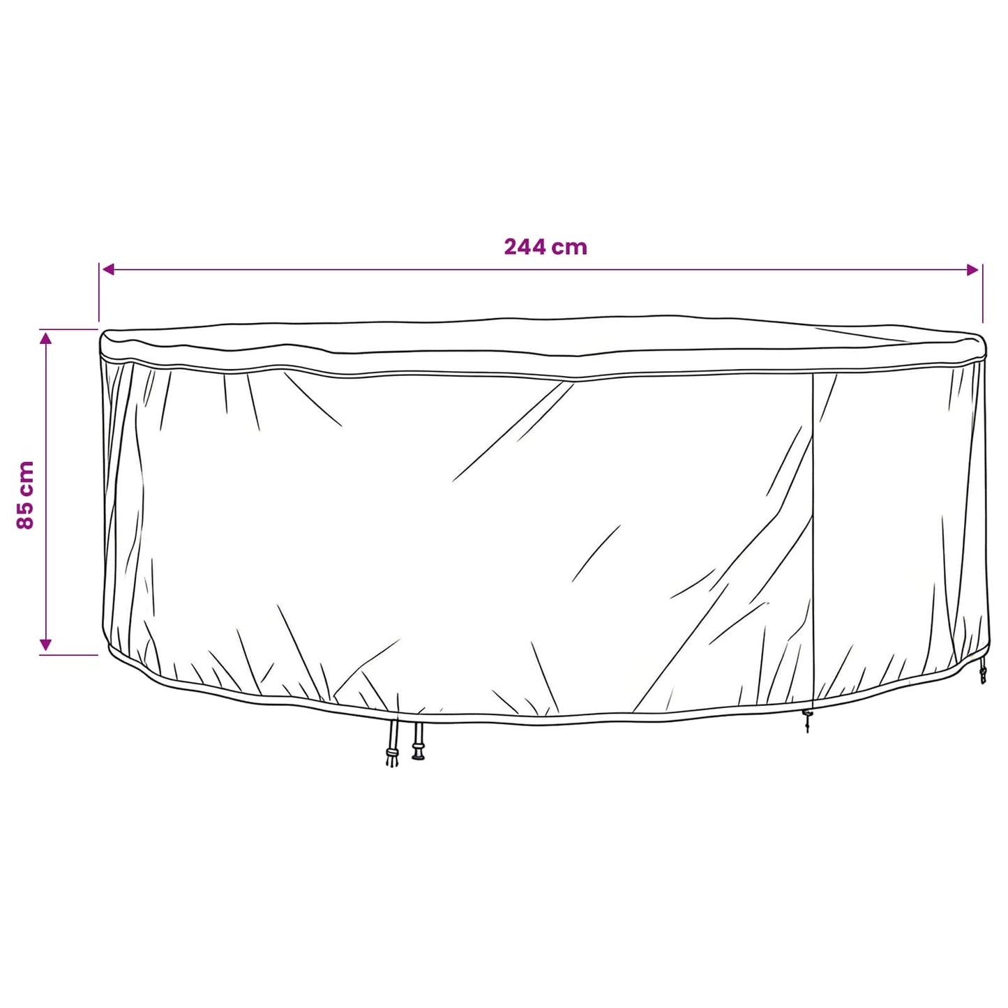 vidaXL Κάλυμμα επίπλων Μαύρο 244 x 244 x 85 εκ. Υφασμα Oxford 600D