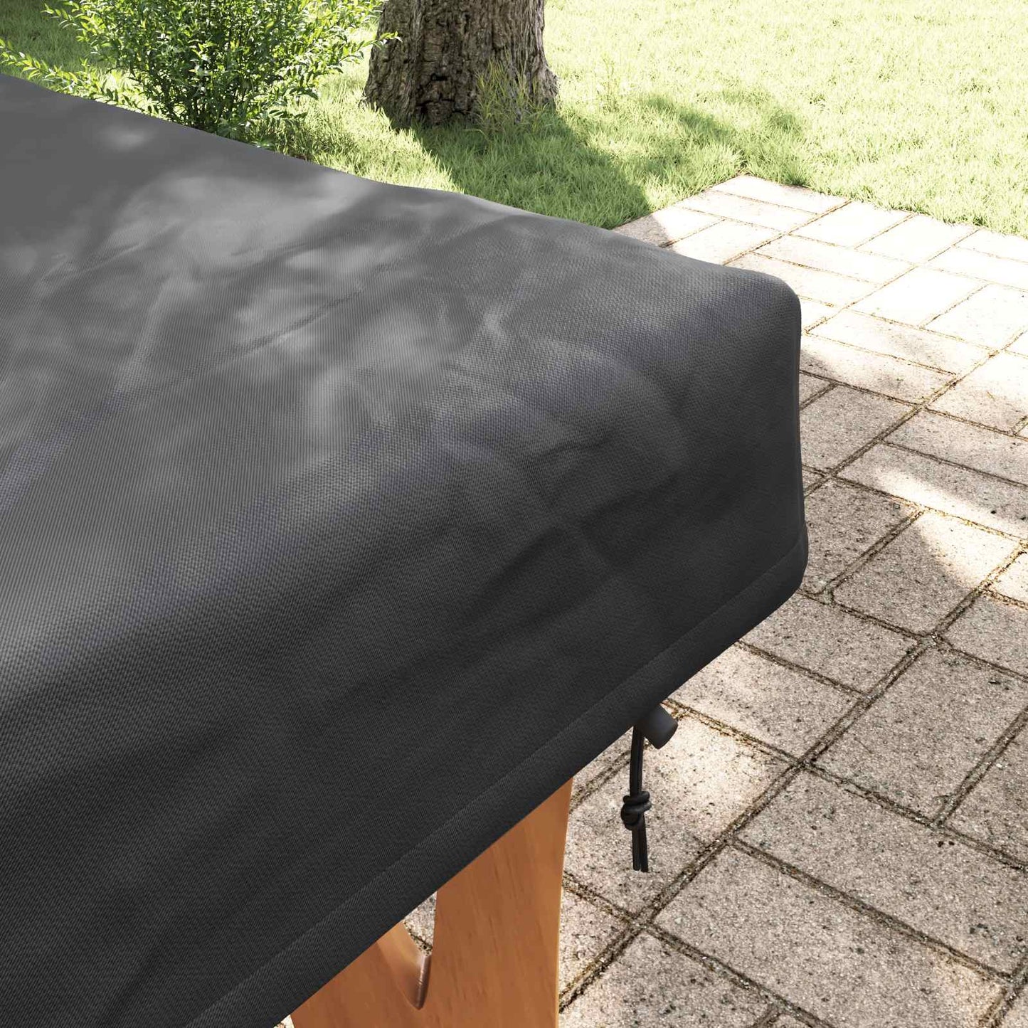 vidaXL Κάλυμμα Τραπέζι Μονόχρωμο Μαύρο 162 x 92 x 15 εκ. ύφασμα