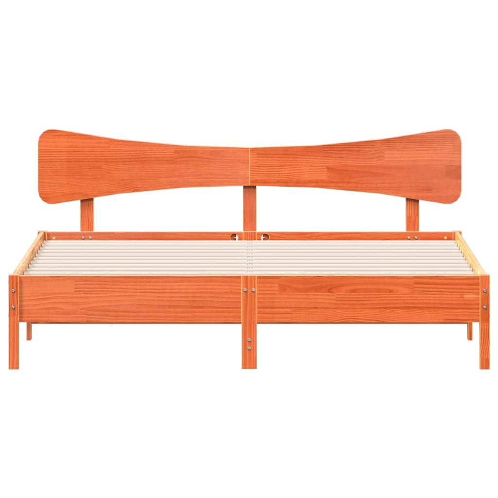 vidaXL Σκελετός Κρεβ. Χωρίς Στρώμα Καφέ Κεριού 200x200 εκ Μασίφ Πεύκο