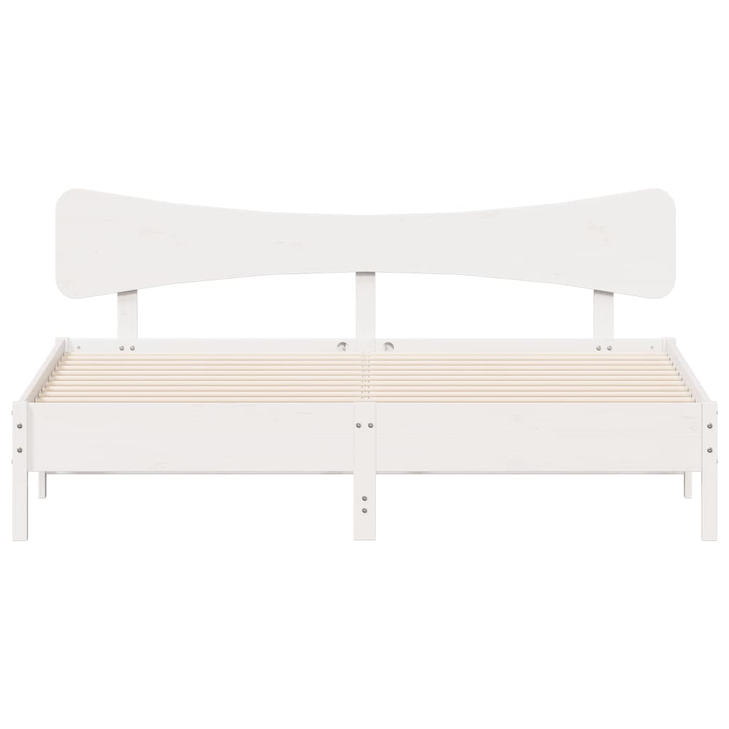 vidaXL Σκελετός Κρεβ. Χωρίς Στρώμα Λευκό 180x200 εκ Μασίφ Πεύκο