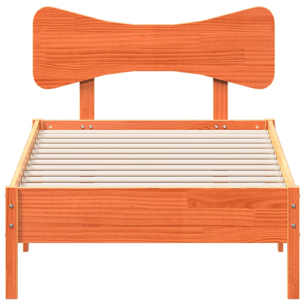 vidaXL Σκελετός Κρεβ. Χωρίς Στρώμα Καφέ Κεριού 90x190 εκ Μασίφ Πεύκο