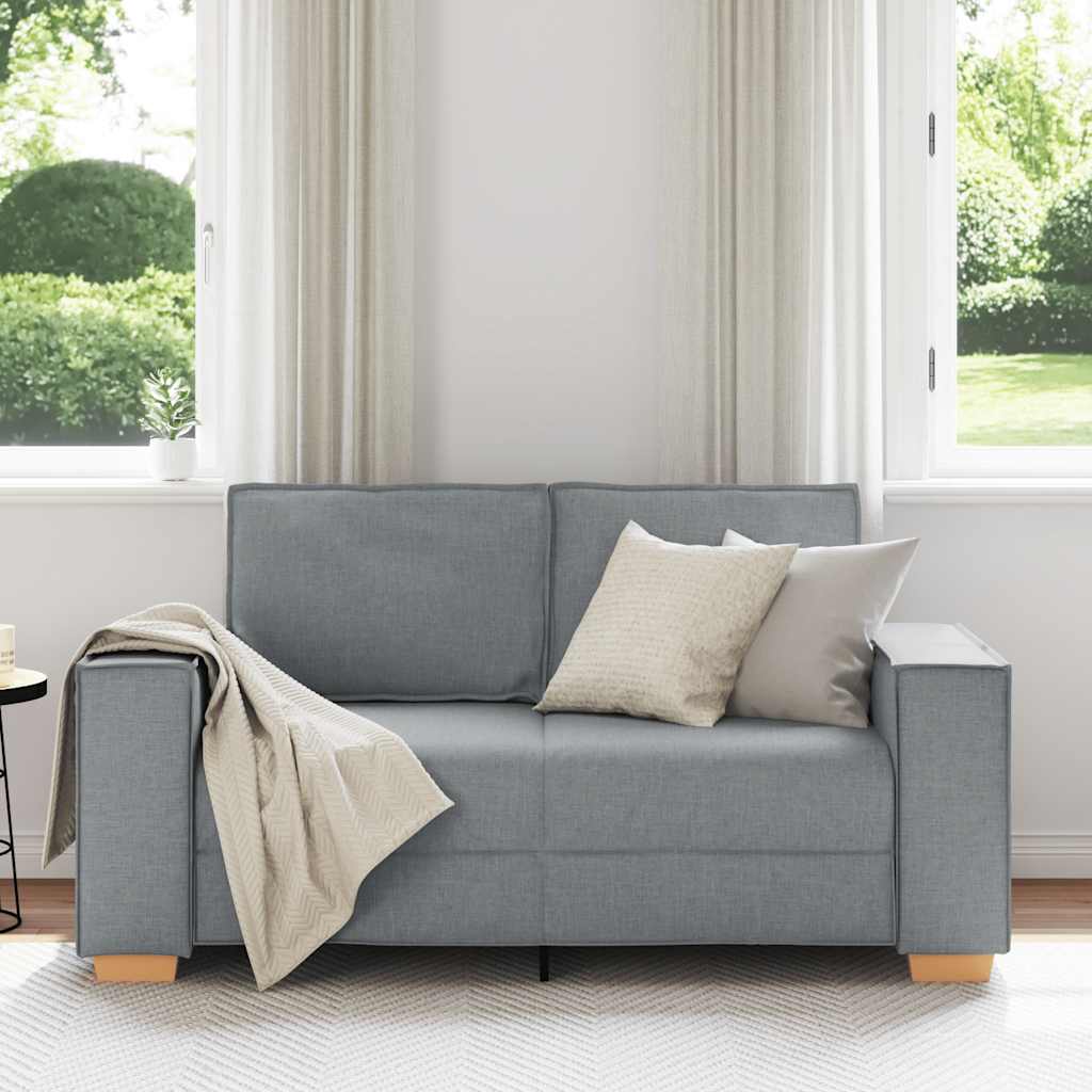 vidaXL Διθέσιος Καναπές Ανοιχτό Γκρι 160x78x84 εκ. από Ύφασμα