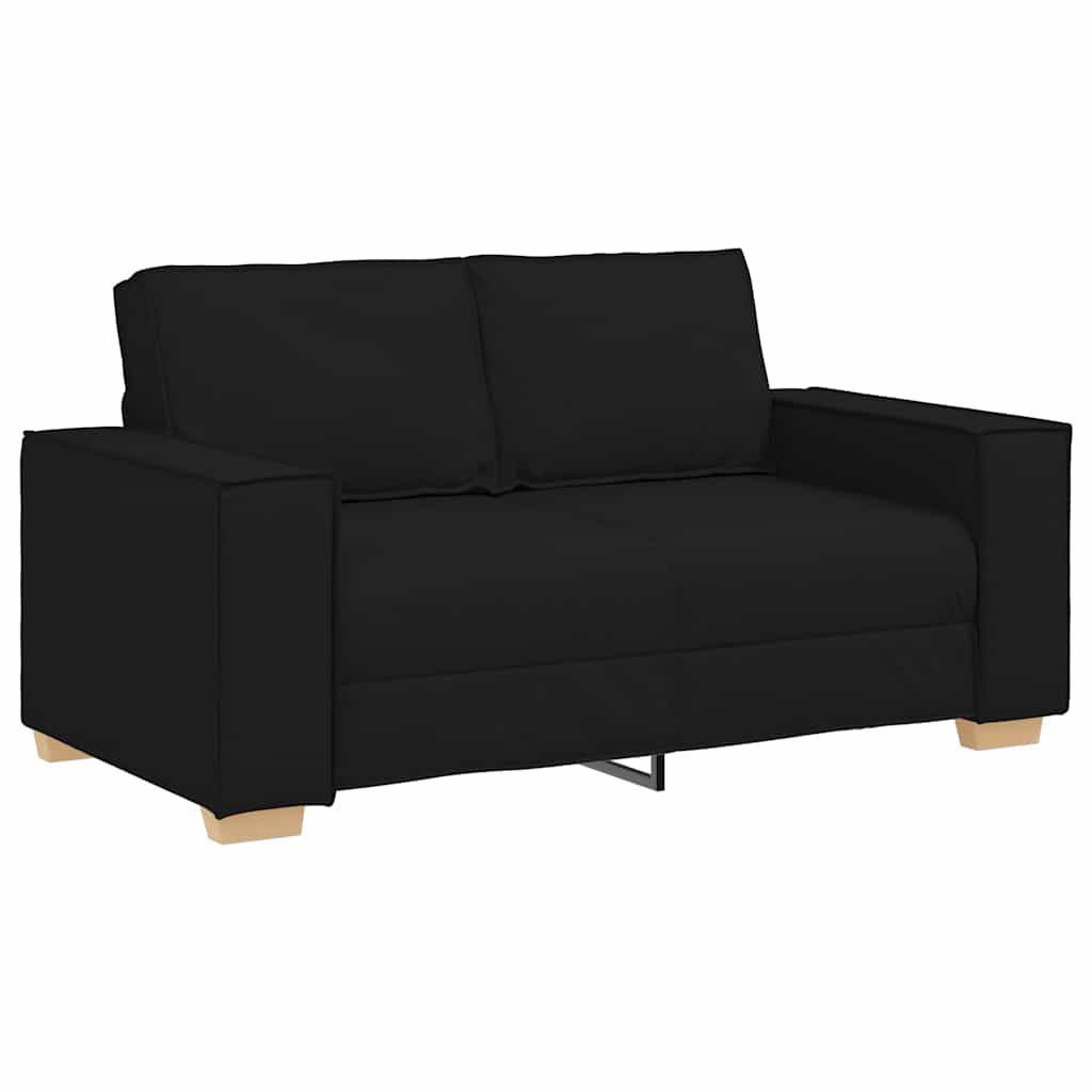 vidaXL Καναπές Διθέσιος Μαύρος 160x78x84 εκ. από Υφασμάτινο Υλικό
