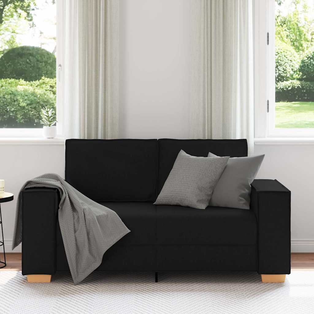 vidaXL Καναπές Διθέσιος Μαύρος 160x78x84 εκ. από Υφασμάτινο Υλικό