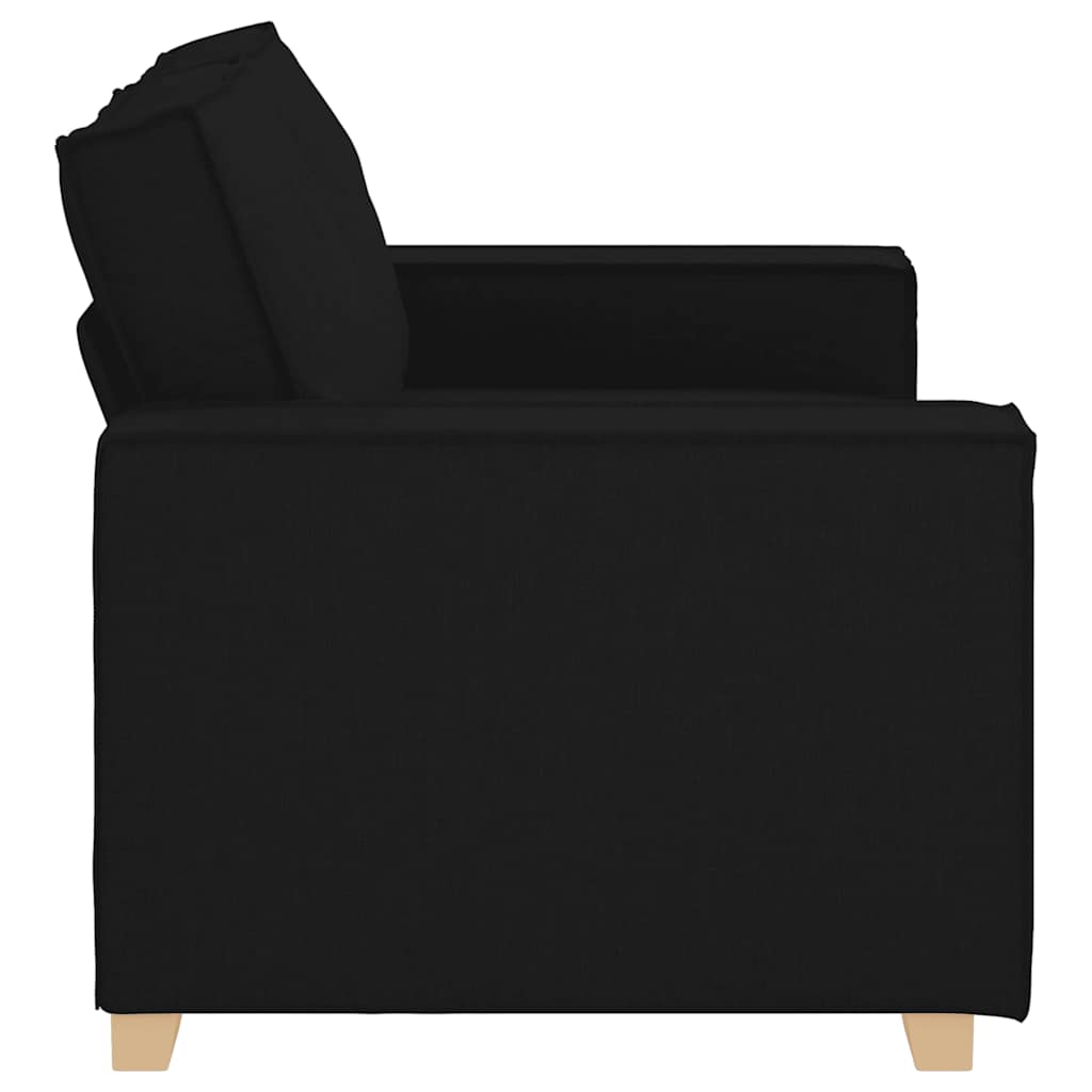 vidaXL Καναπές Διθέσιος Μαύρος 160x78x84 εκ. από Υφασμάτινο Υλικό