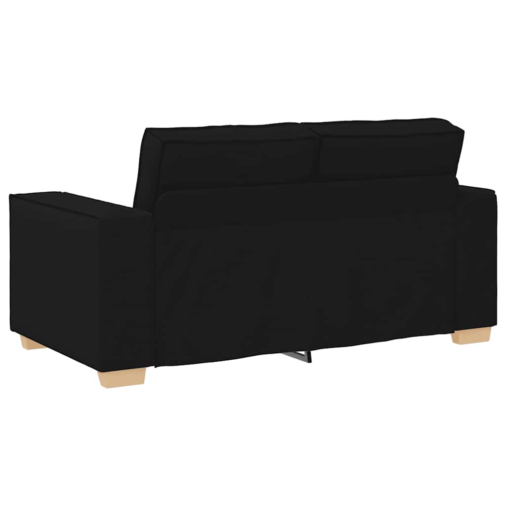 vidaXL Καναπές Διθέσιος Μαύρος 160x78x84 εκ. από Υφασμάτινο Υλικό