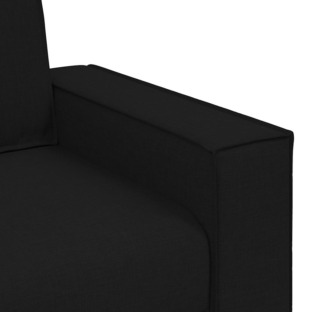 vidaXL Καναπές Διθέσιος Μαύρος 160x78x84 εκ. από Υφασμάτινο Υλικό