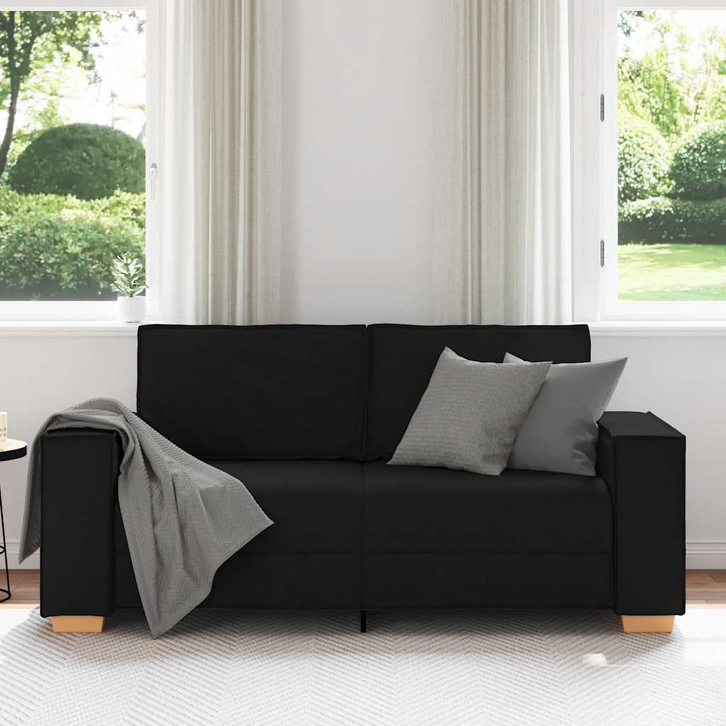 vidaXL Διθέσιος Καναπές Μαύρος 180x78x84 εκ. από Ύφασμα