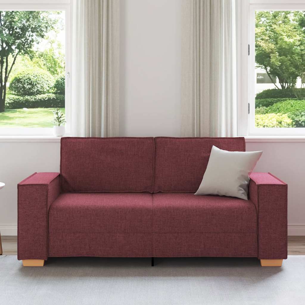 vidaXL Διθέσιος Καναπές Κόκκινος 180x78x84 εκ. από Ύφασμα