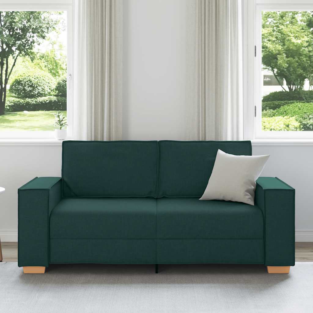 vidaXL Διθέσιος Καναπές Σκούρο Πράσινο 180x78x84 εκ. Ύφασμα