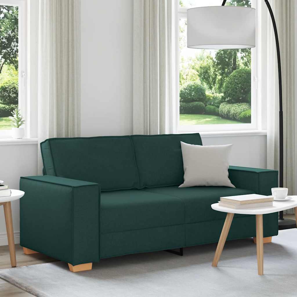 vidaXL Διθέσιος Καναπές Σκούρο Πράσινο 180x78x84 εκ. Ύφασμα
