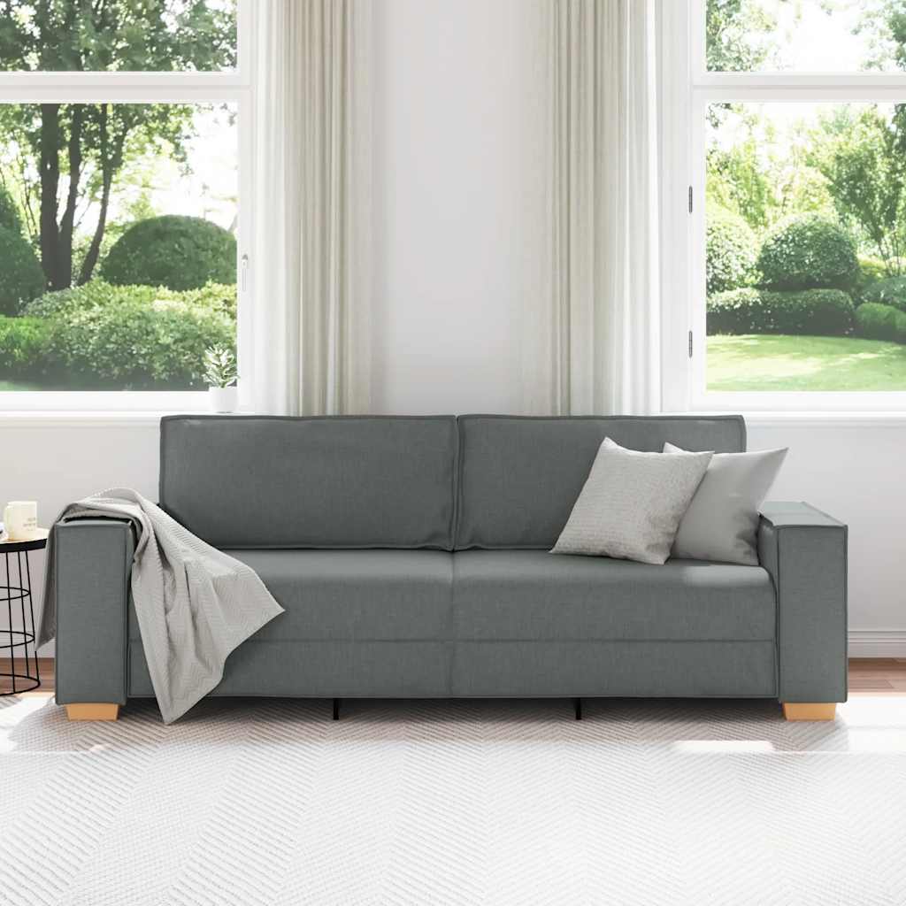 vidaXL Τριθέσιος Καναπές Σκούρο Γκρι 220x78x84 εκ. Υφασμάτινος