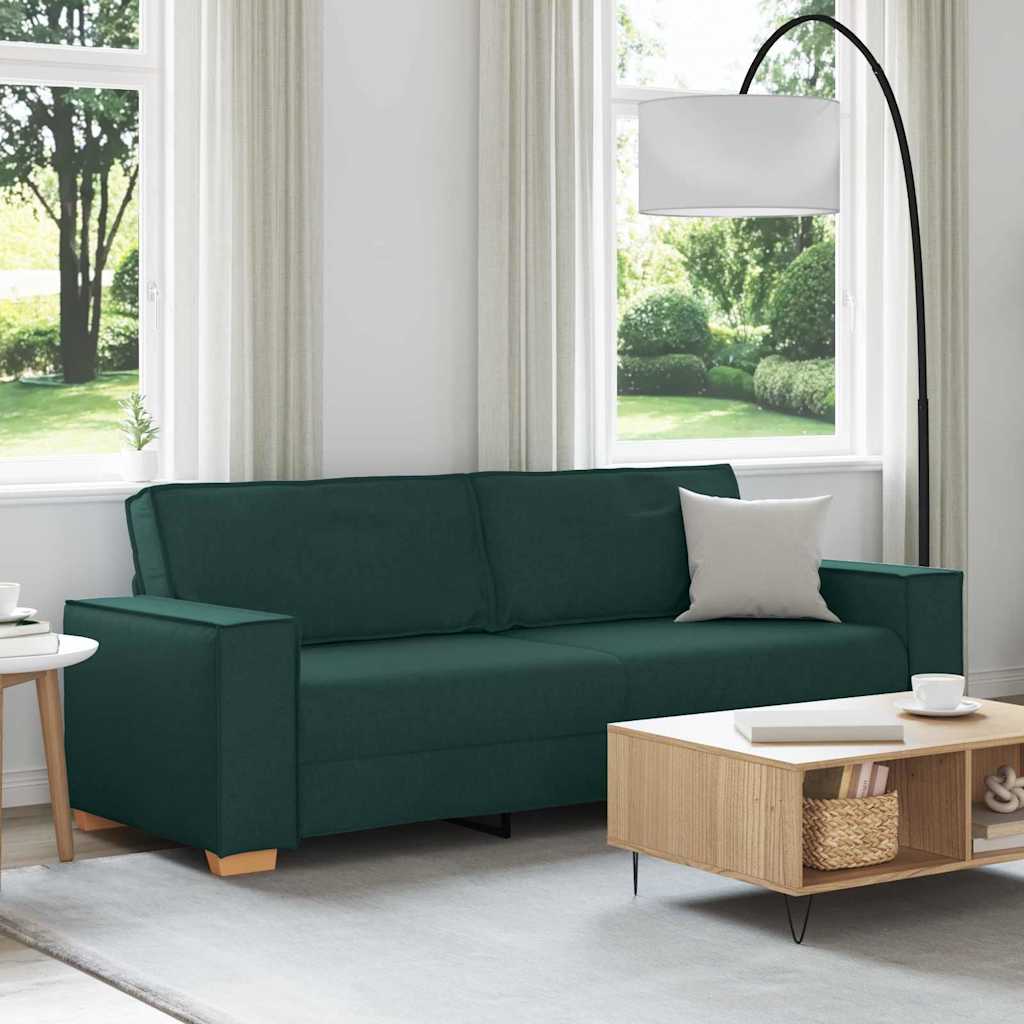vidaXL 3-Θέσιος καναπές Σκούρο Πράσινο 220 cm ύφασμα