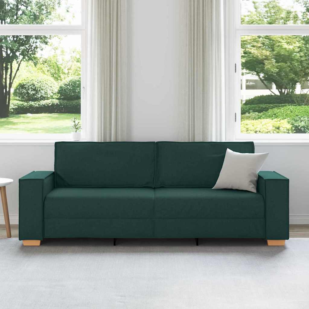 vidaXL 3-Θέσιος καναπές Σκούρο Πράσινο 220 cm ύφασμα