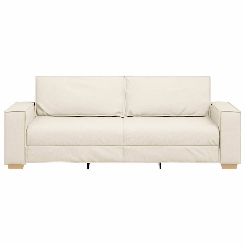vidaXL 3-Θέσιος καναπές Μπεζ 220 cm Ύφασμα μείγματος λινών