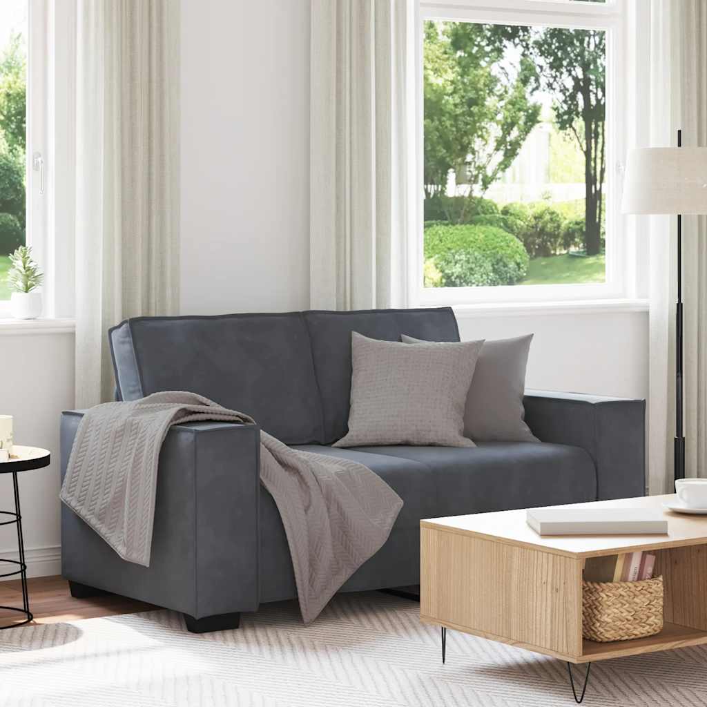 vidaXL Διθέσιος Καναπές Σκούρο Γκρι 160x78x84 εκ. Βελούδο