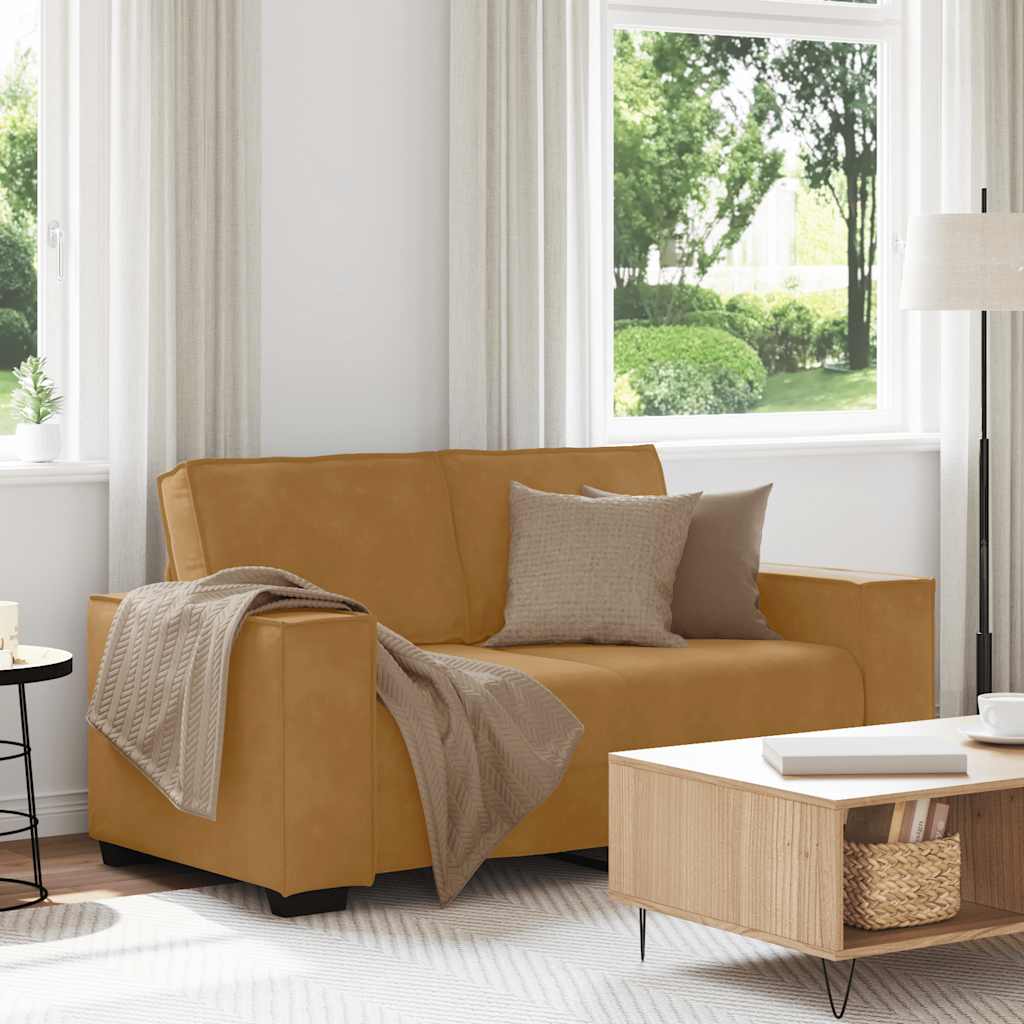 vidaXL Διθέσιος Καναπές Καφέ Βελούδινος 160x78x84 εκ.