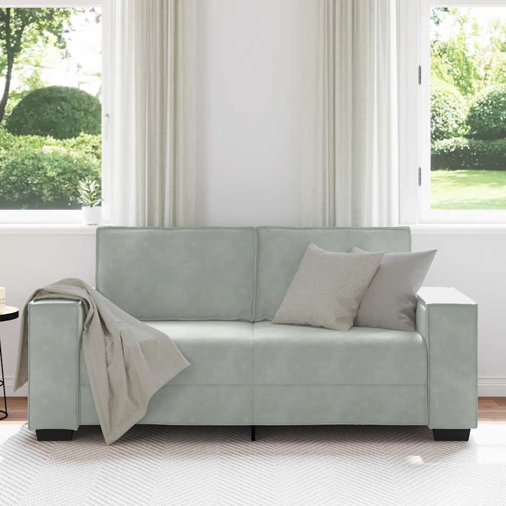 vidaXL Διθέσιος Καναπές Ανοιχτό Γκρι 180x78x84 εκ. Βελούδο