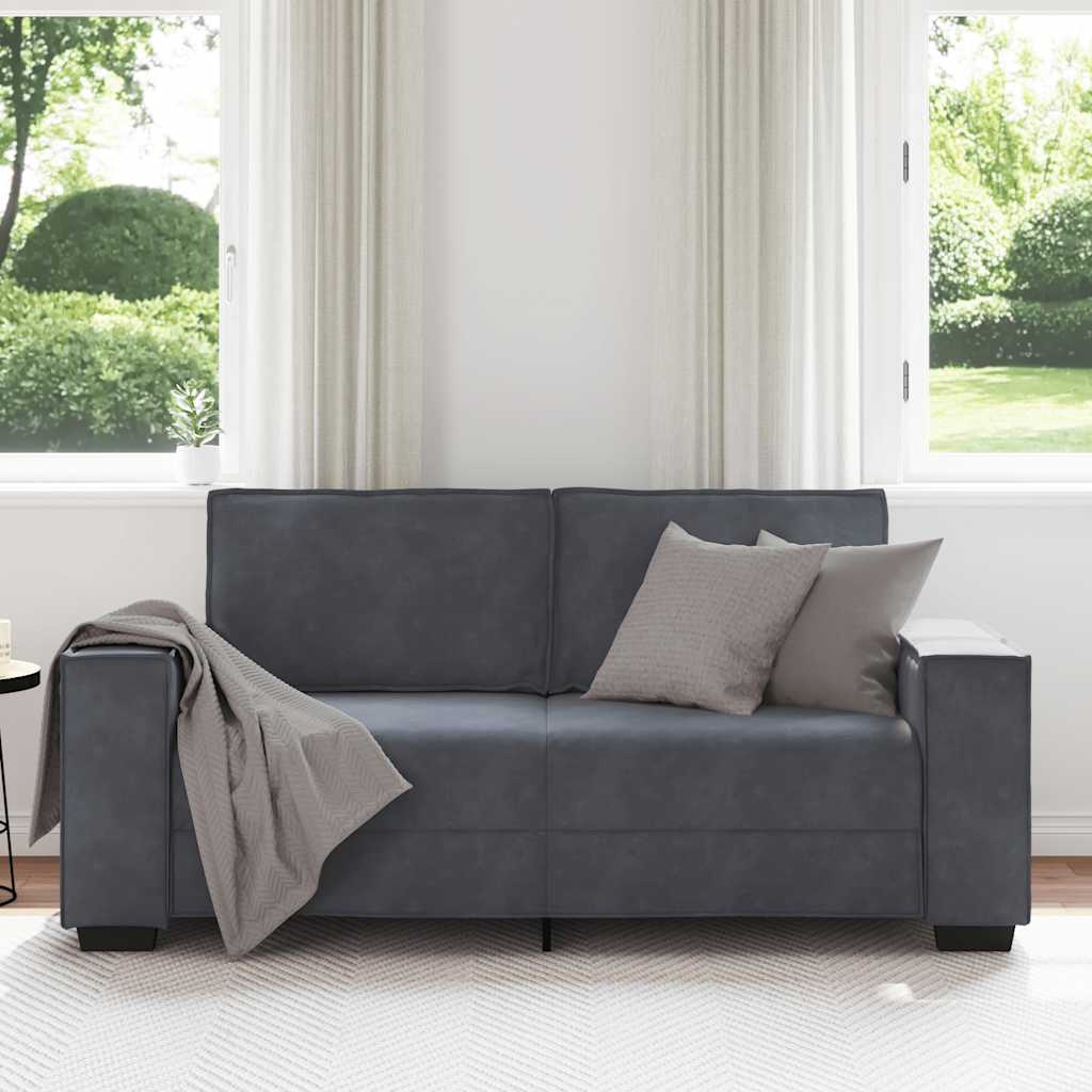 vidaXL Διθέσιος Καναπές Σκούρο Γκρι 180x78x84 εκ. Βελούδο
