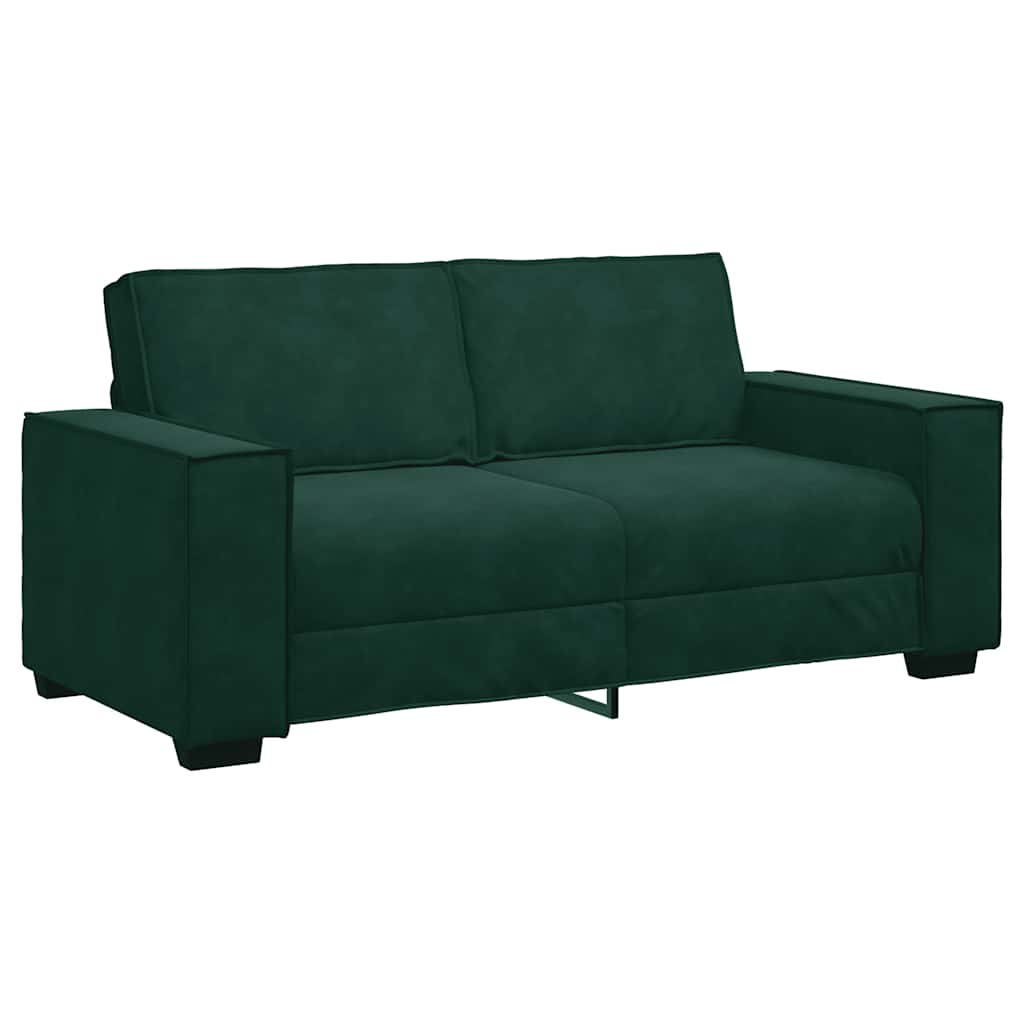 vidaXL Διθέσιος Καναπές Σκούρο Πράσινο 180x78x84 εκ. Βελούδο