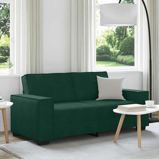 vidaXL Διθέσιος Καναπές Σκούρο Πράσινο 180x78x84 εκ. Βελούδο