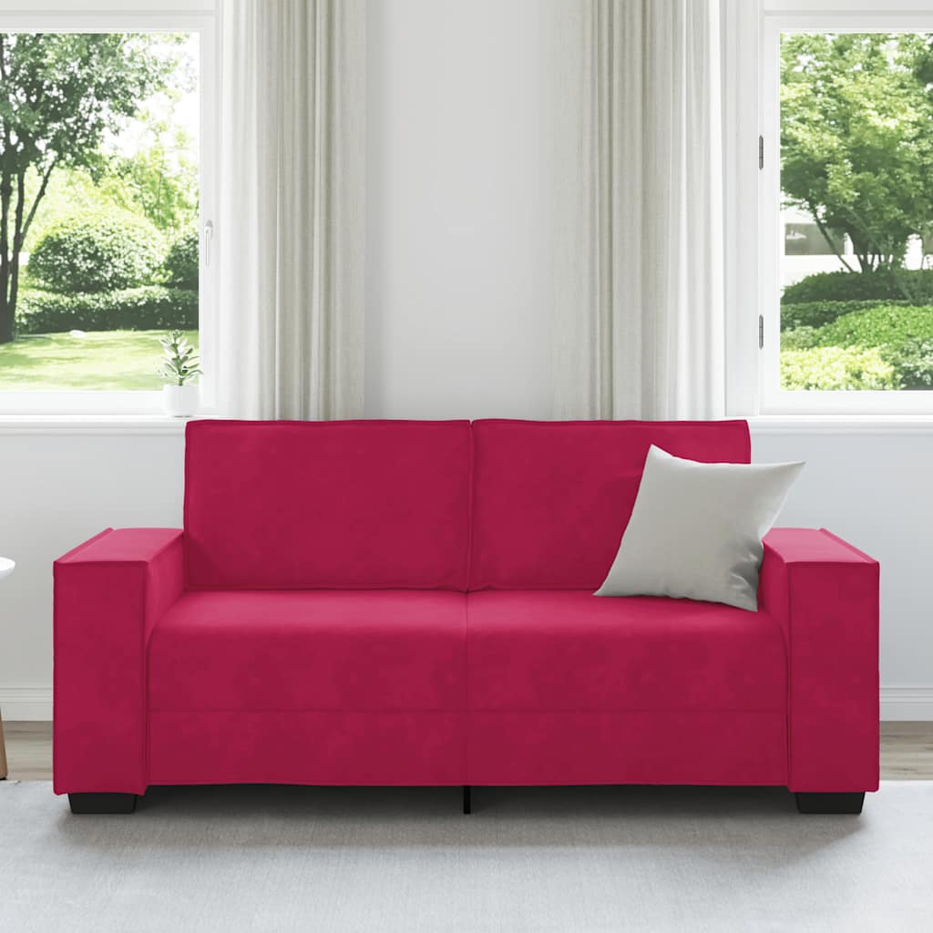 vidaXL Διθέσιος Καναπές Κόκκινος Βελούδος 180x78x84 εκ.