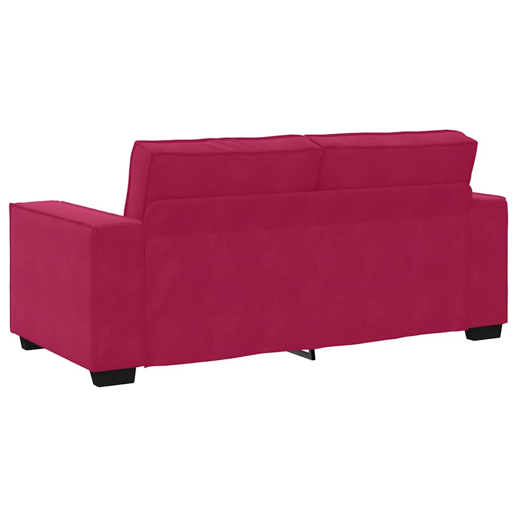 vidaXL Διθέσιος Καναπές Κόκκινος Βελούδος 180x78x84 εκ.