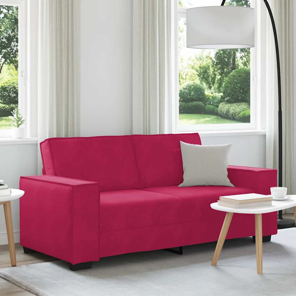 vidaXL Διθέσιος Καναπές Κόκκινος Βελούδος 180x78x84 εκ.