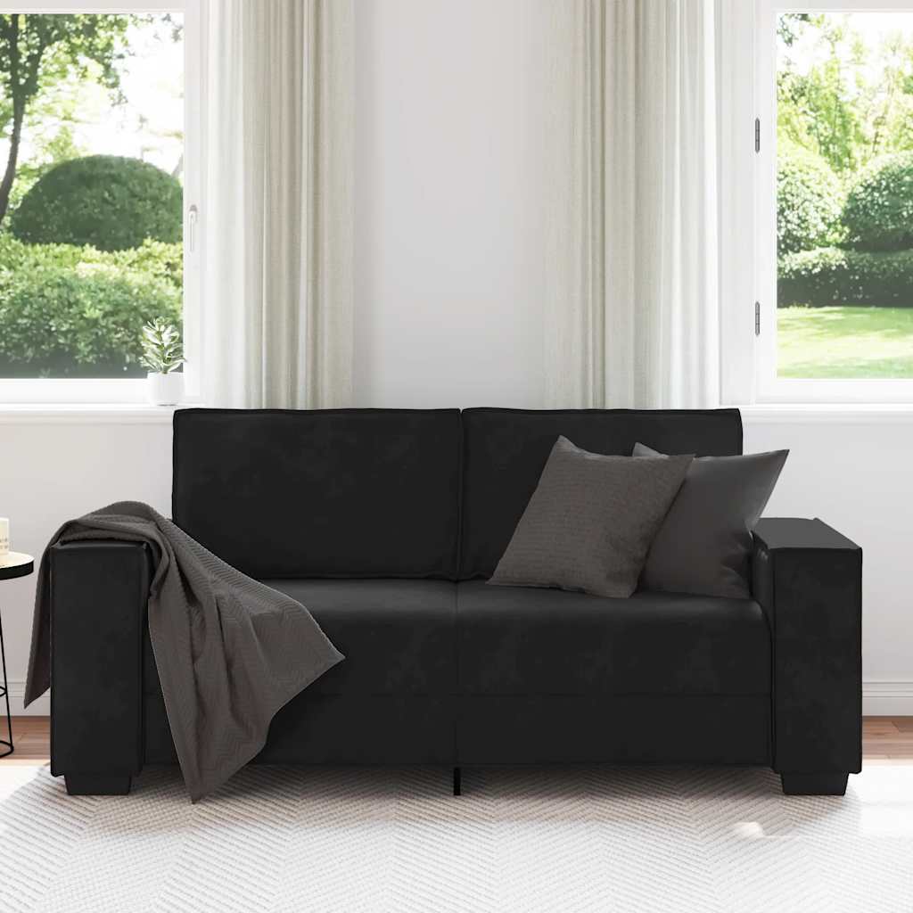 vidaXL Διθέσιος Καναπές Μαύρος Βελούδινος 180x78x84 εκ.