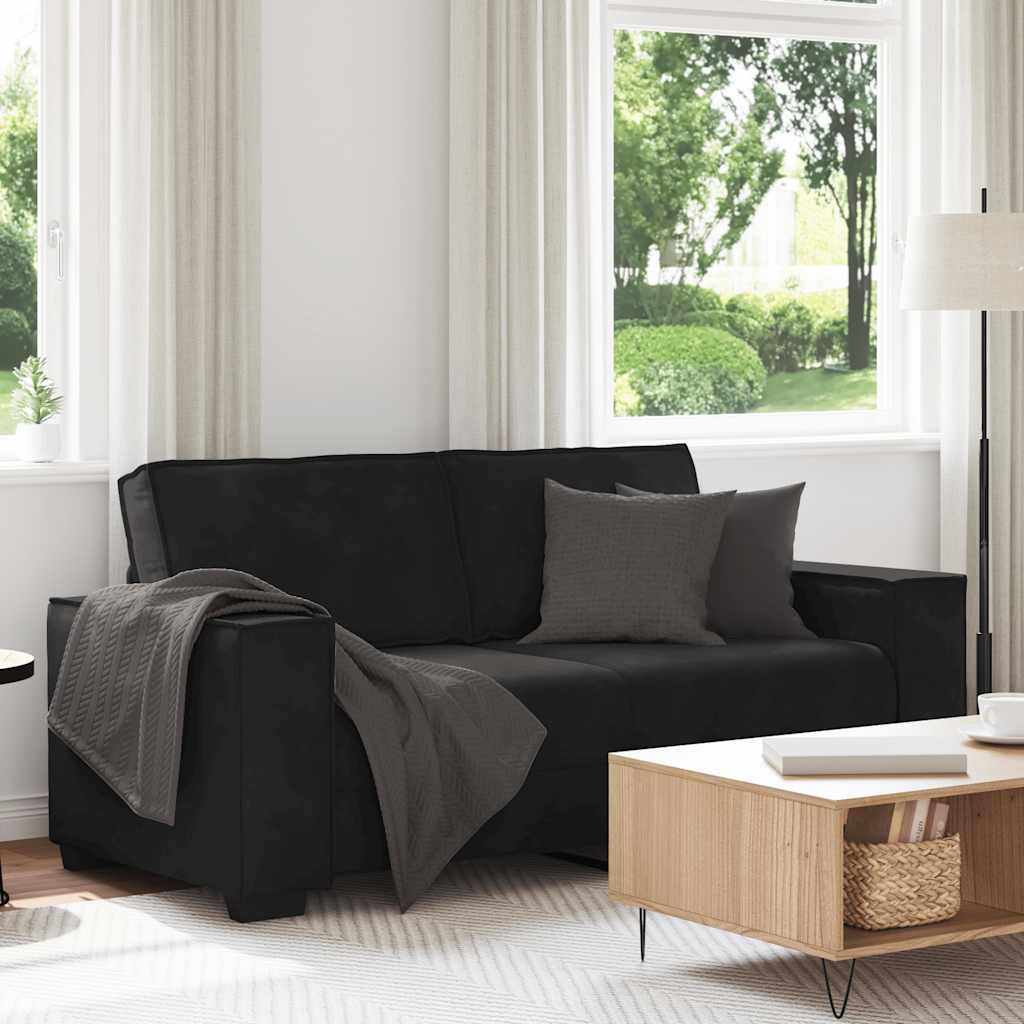 vidaXL Διθέσιος Καναπές Μαύρος Βελούδινος 180x78x84 εκ.