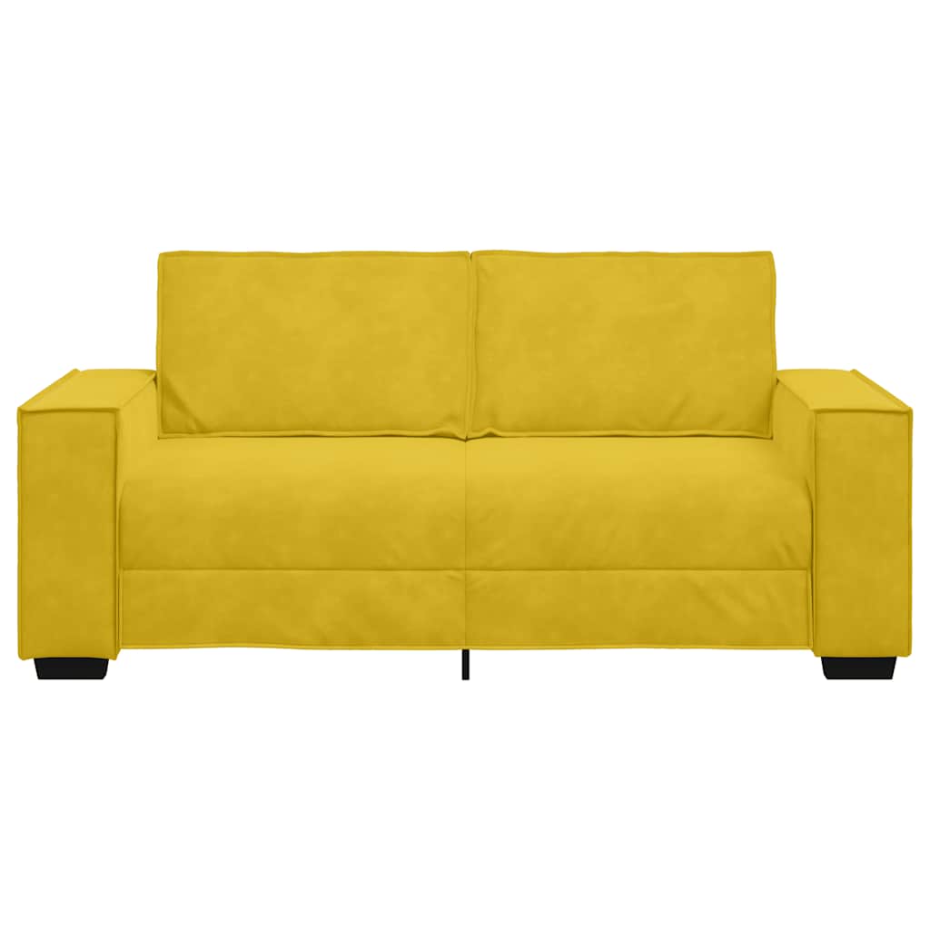 vidaXL Διθέσιος Καναπές Κίτρινος Βελούδινος 180x78x84 εκ.