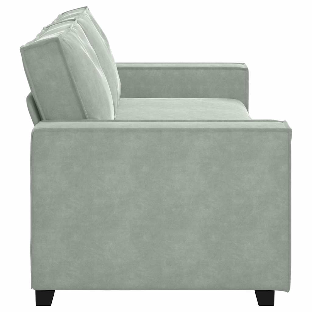 vidaXL Τριθέσιος Καναπές Ανοιχτό Γκρι 220x78x84 εκ. Βελούδο