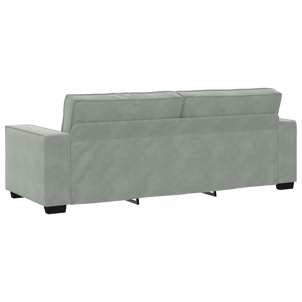 vidaXL Τριθέσιος Καναπές Ανοιχτό Γκρι 220x78x84 εκ. Βελούδο