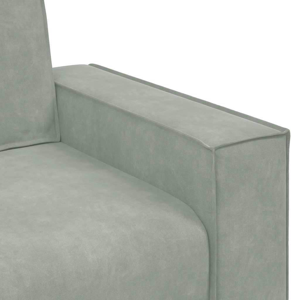 vidaXL Τριθέσιος Καναπές Ανοιχτό Γκρι 220x78x84 εκ. Βελούδο