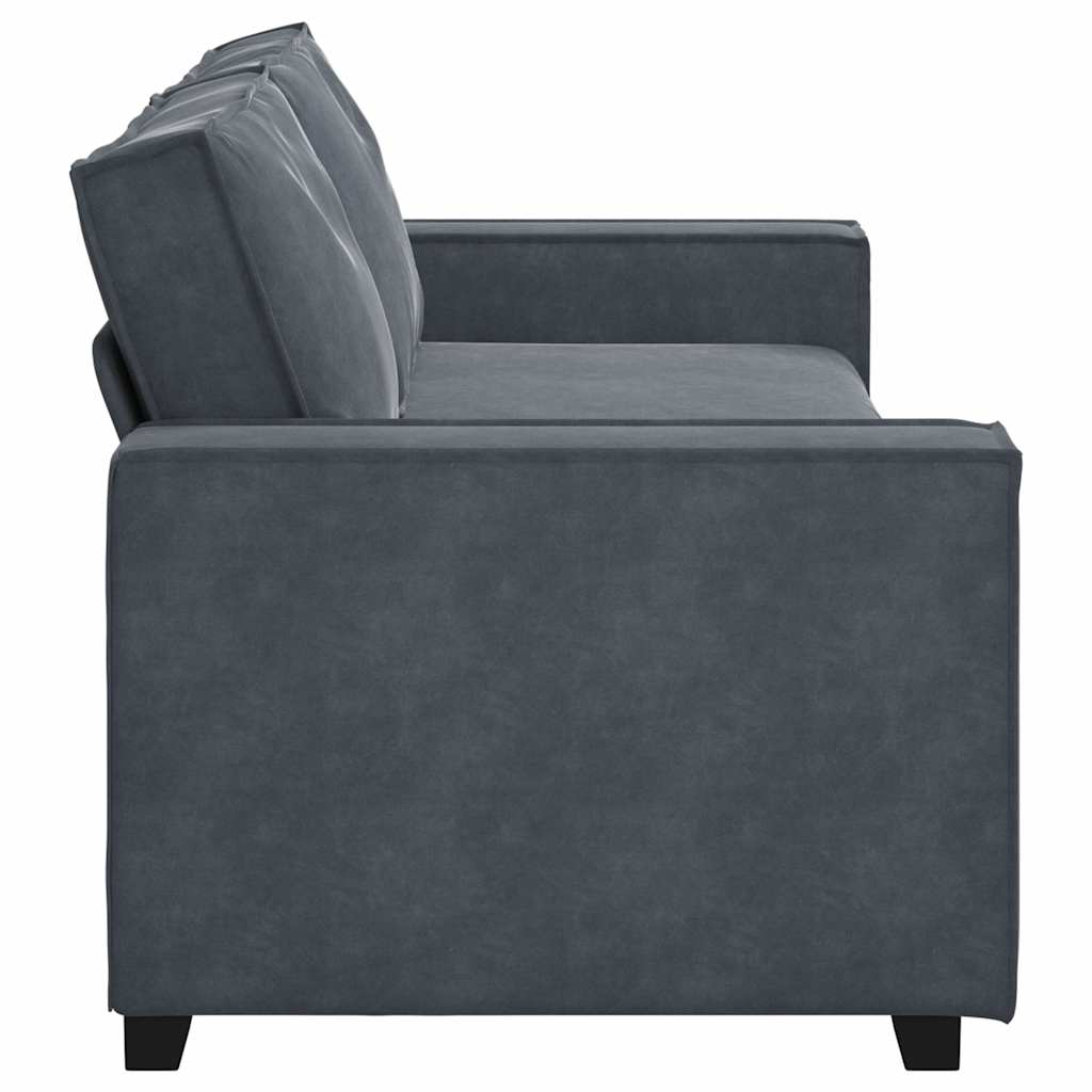 vidaXL Τριθέσιος Καναπές Σκούρο Γκρι 220x78x84 εκ. Βελούδο
