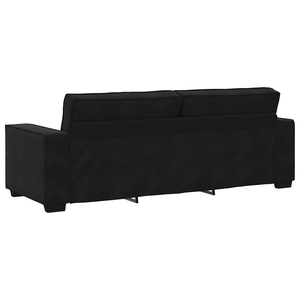 vidaXL Τριθέσιος Καναπές Μαύρος Βελούδινος 220x78x84 εκ.