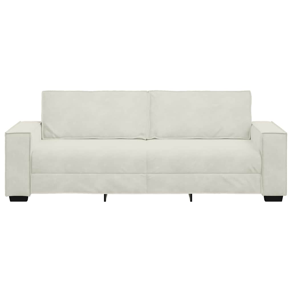 vidaXL Τριθέσιος Καναπές Κρεμ 220x78x84 εκ. Βελούδος