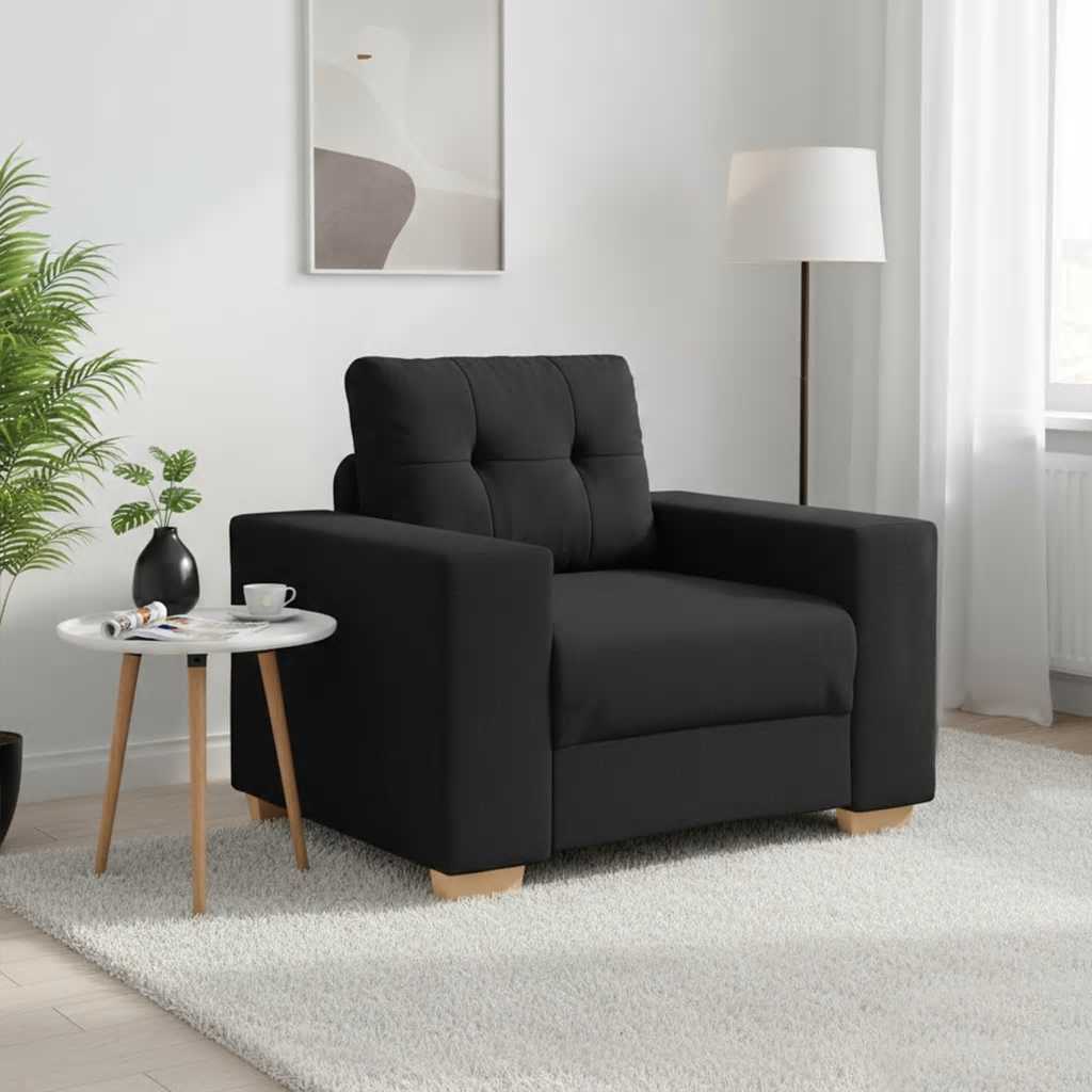 vidaXL Πολυθρόνα Μαύρη 100x78x80 εκ. από Ύφασμα