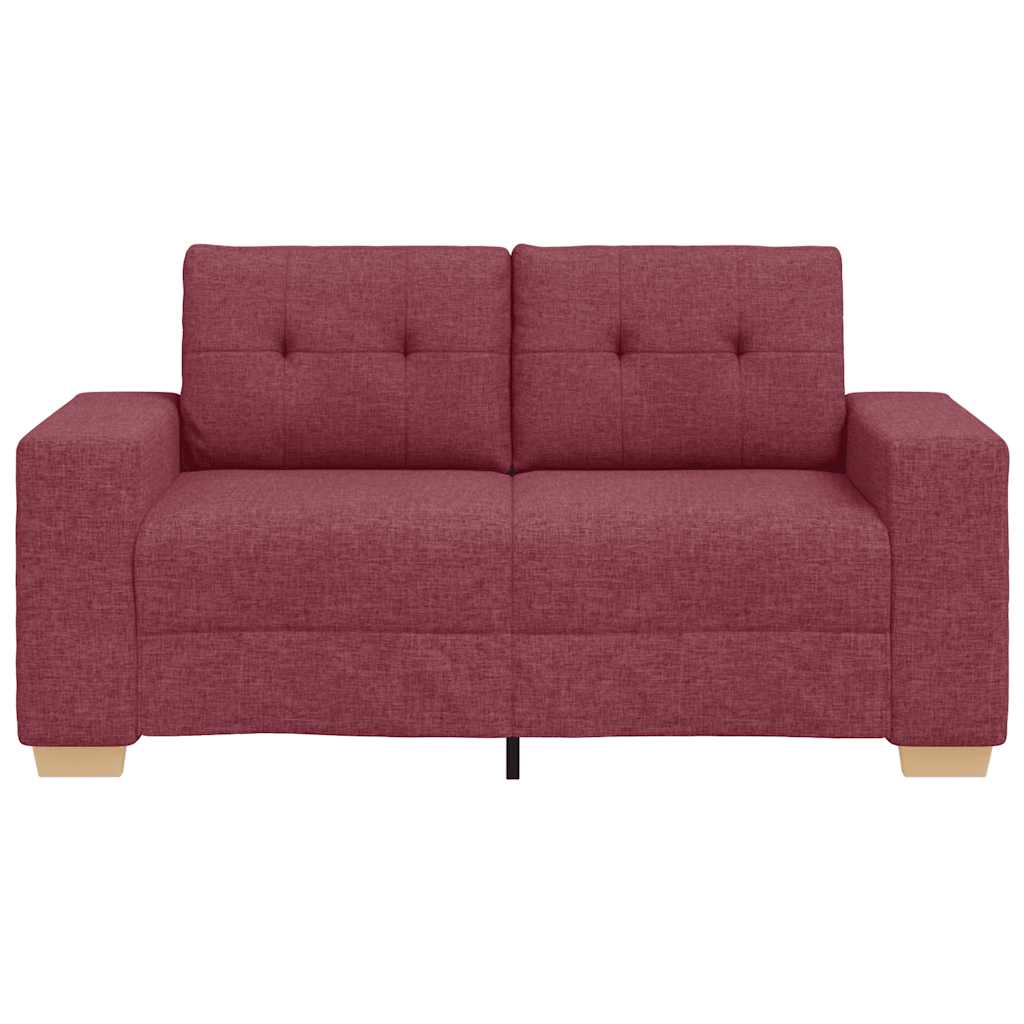 vidaXL Καναπές Διθέσιος Κόκκινος 160 x 77 x 82 εκ. Ύφασμα