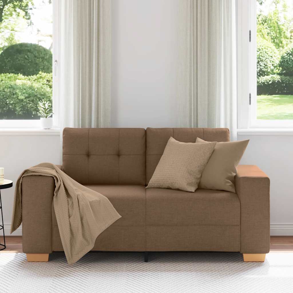 vidaXL Καναπές Διθέσιος Καφέ 160 x 77 x 82 εκ. Ύφασμα