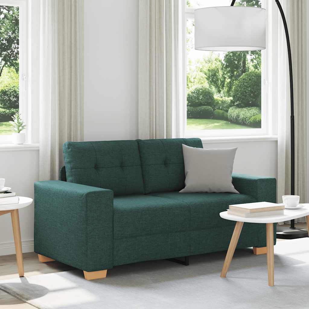 vidaXL Καναπές-Διθέσιος Σκούρο Πράσινο 160 x 77 x 82 εκ. Ύφασμα