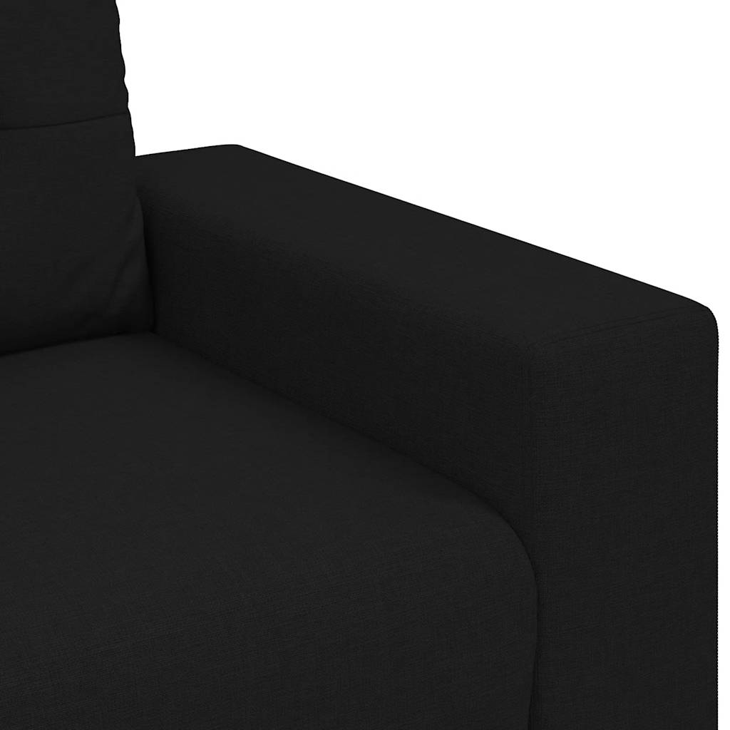 vidaXL Καναπές Διθέσιος Μαύρος 180x77x82 εκ. από Ύφασμα