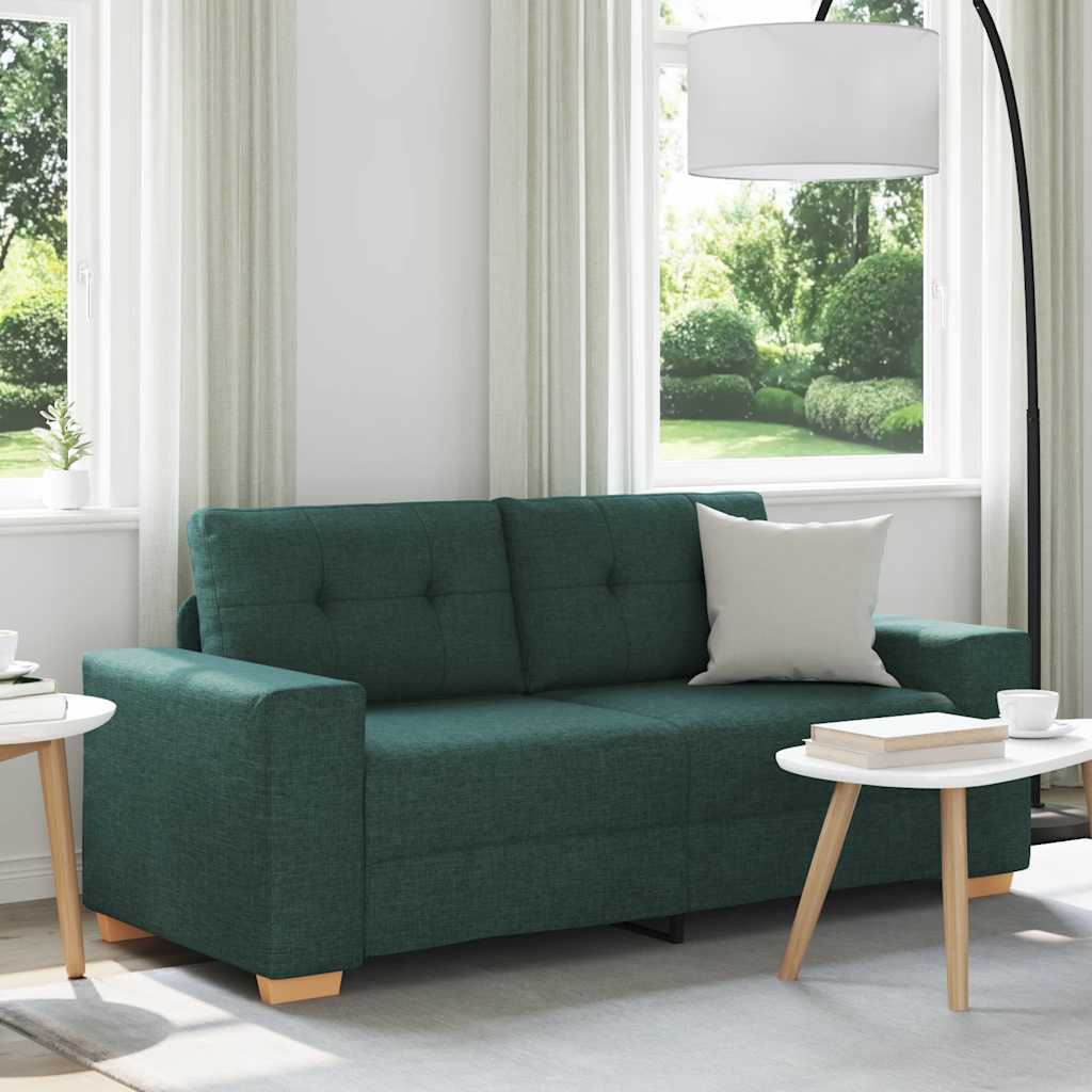 vidaXL Καναπές-Διθέσιος Σκούρο Πράσινο 180x77x82 εκ. Ύφασμα