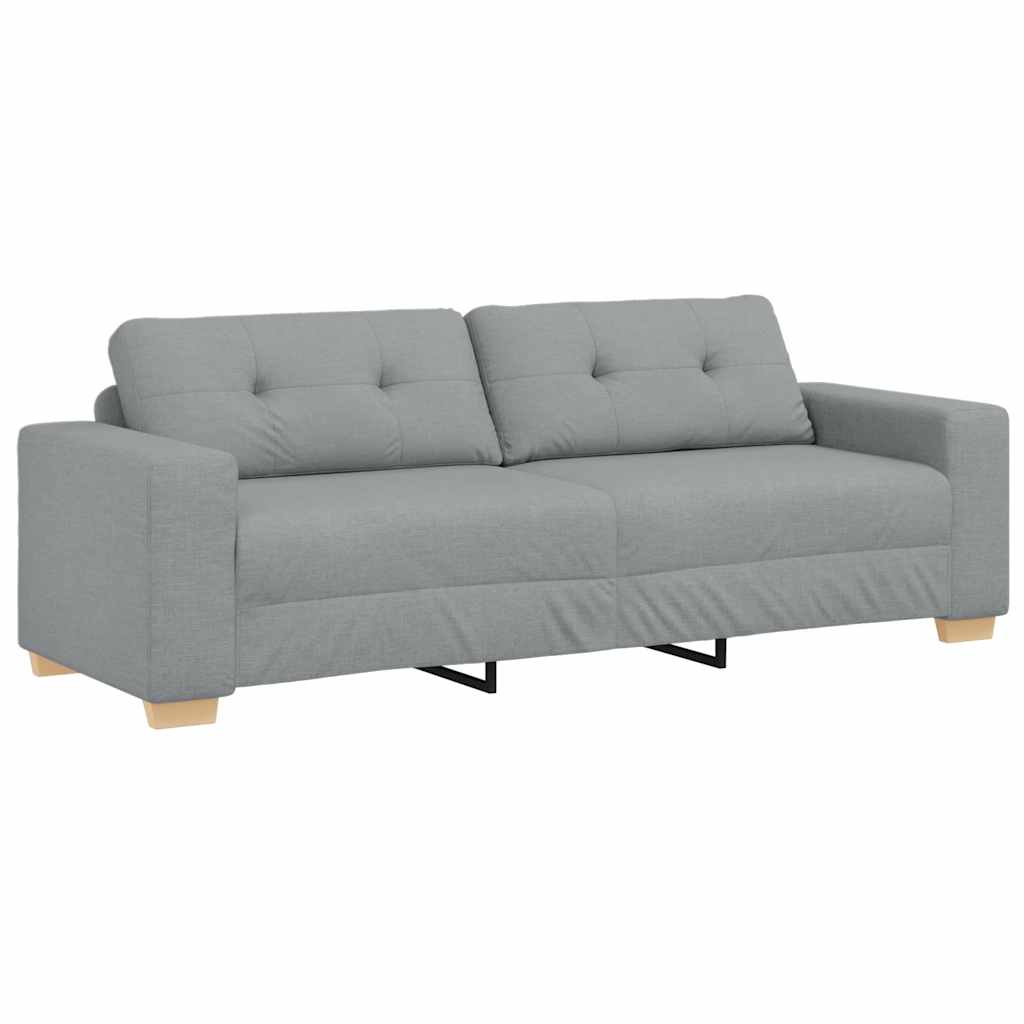 vidaXL Τριθέσιος Καναπές Ανοιχτό Γκρι 220x78x80 εκ. Ύφασμα