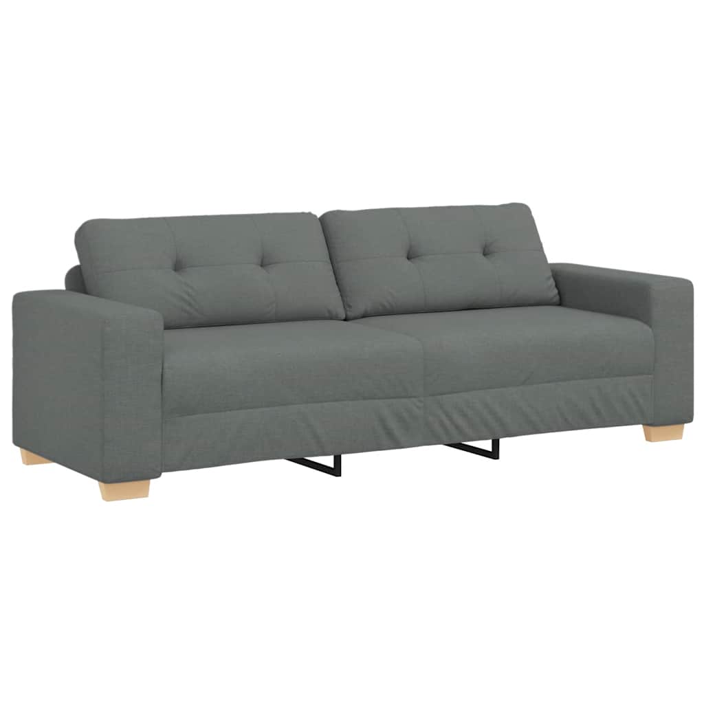 vidaXL Τριθέσιος Καναπές Σκούρο Γκρι 220x78x80 εκ. Ύφασμα