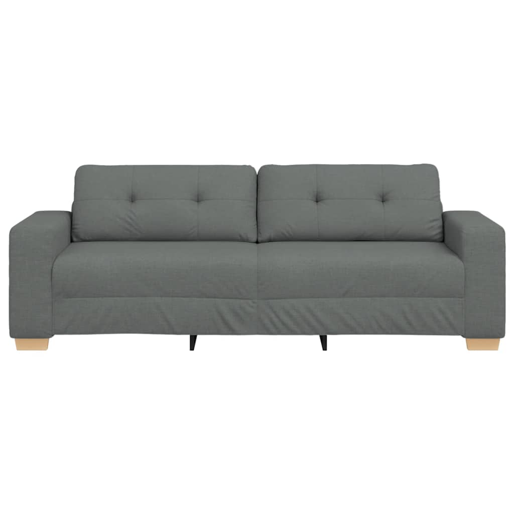 vidaXL Τριθέσιος Καναπές Σκούρο Γκρι 220x78x80 εκ. Ύφασμα