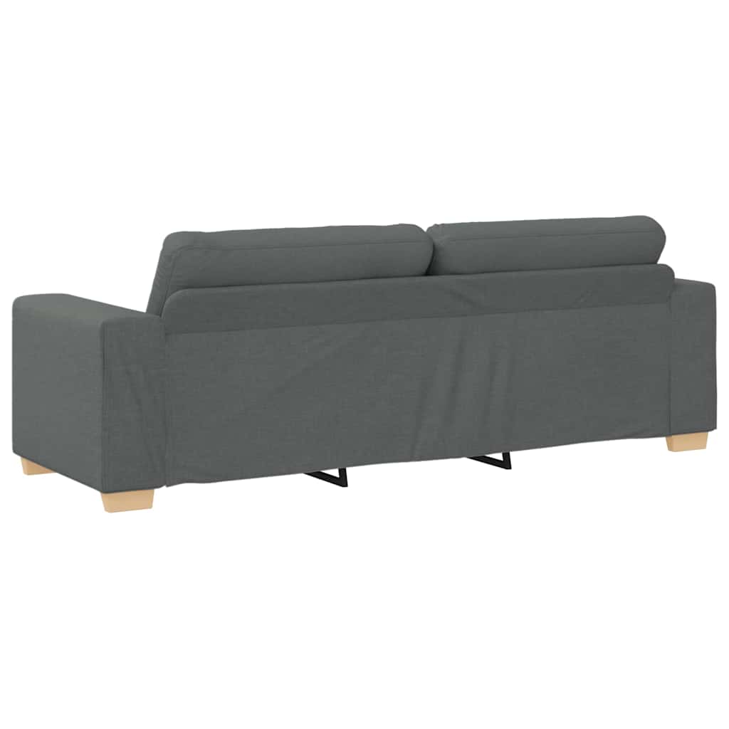 vidaXL Τριθέσιος Καναπές Σκούρο Γκρι 220x78x80 εκ. Ύφασμα