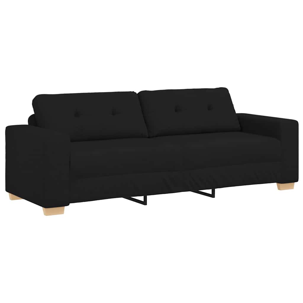 vidaXL Τριθέσιος Καναπές Μαύρος 220x78x80 εκ. Ύφασμα