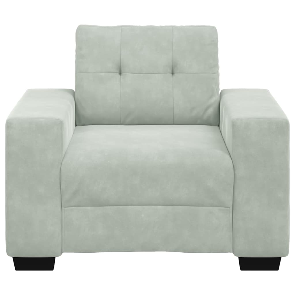 vidaXL Πολυθρόνα Ανοιχτό Γκρι Βελούδινη 100 x 78 x 80 εκ.