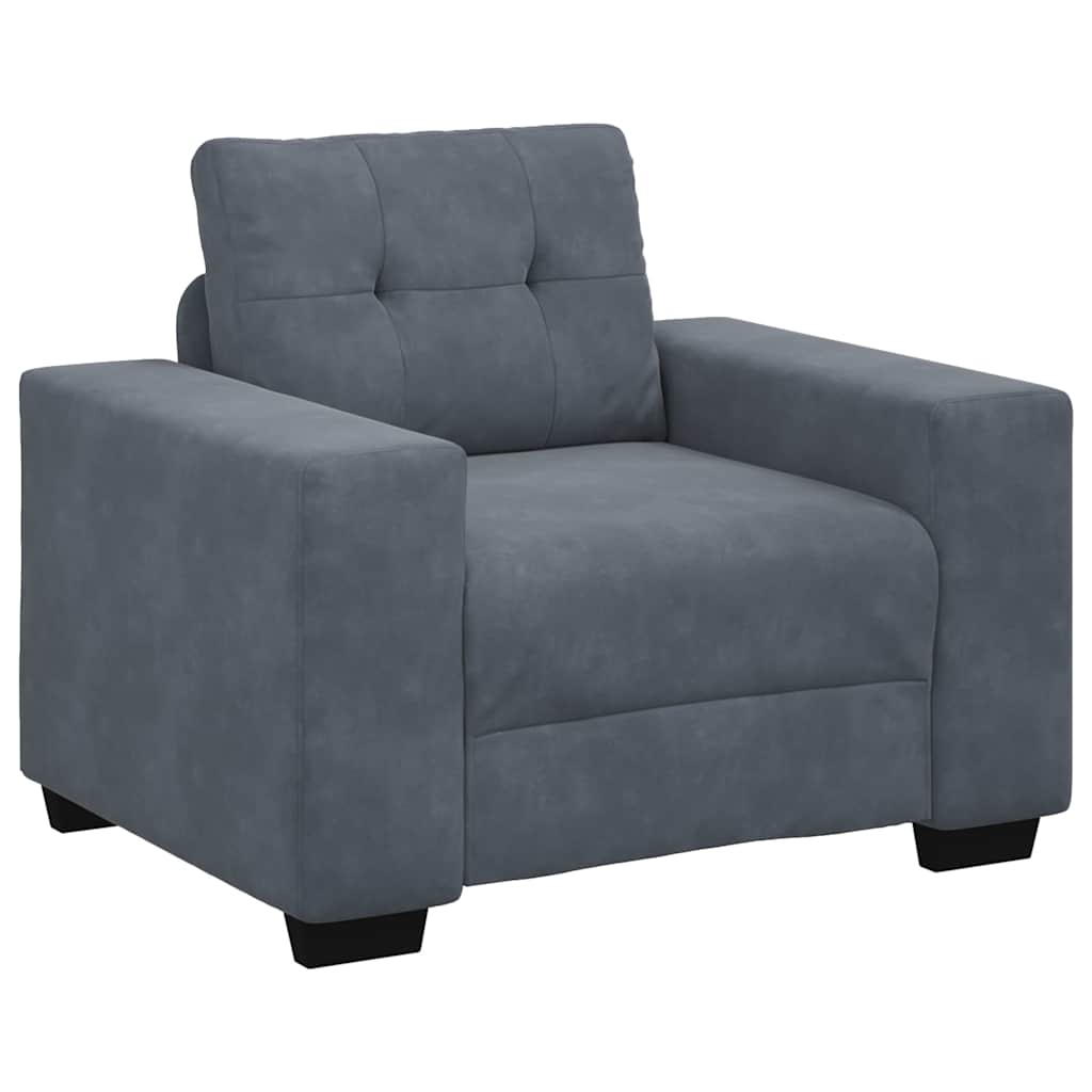 vidaXL Πολυθρόνα Σκούρο Γκρι Βελούδινη 100 x 78 x 80 εκ.